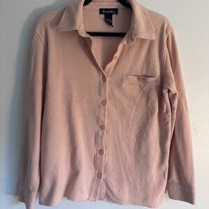 Denim & Co Pajama Button-Up 100% Cotton – S